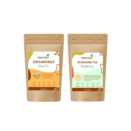 Tea Origin Slimming & Chamomile Green Tea Combo-100g + 100g