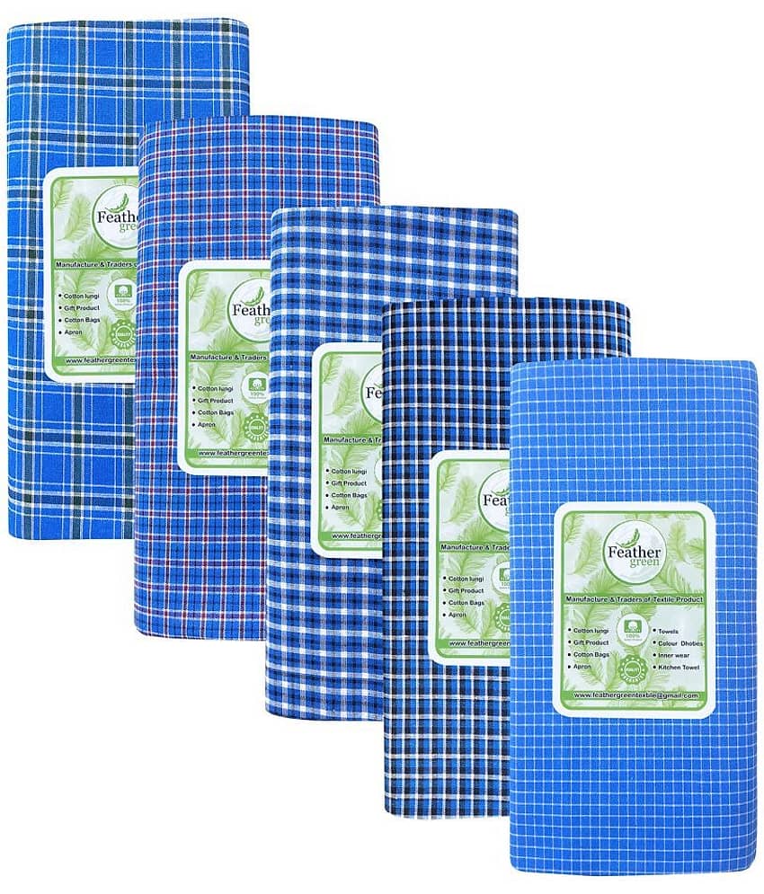 Feather Green Multi Lungi Pack of 5