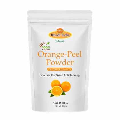 Khadi 100% Pure & Natural Vitamin C - Orange Peel Powder Face Pack | Citrus Aurantium, Oil Control, Glowing Skin, Scars Removal, (Zipper Pouch), Fresh (100gm., ORANGE PEEL) Khadi 100% Pure & Natural Vitamin C - Orange Peel Powder Face Pack | Citrus Auran