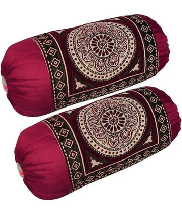MAHALUXMI COLLECTION Set of 2 Cotton Bolster Covers