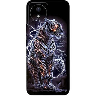 Yug Emporium Sticker For Vivo Y02T 5G Mobile Skin (3D Black Lion Theme Skin) (Mobile Back Cover, Black)