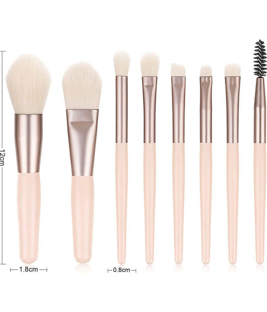 SkinPlus Cosmetics 8 Pcs Wooden Synthetic Foundation Brush,Concealer Brush 8 Pcs 100 g