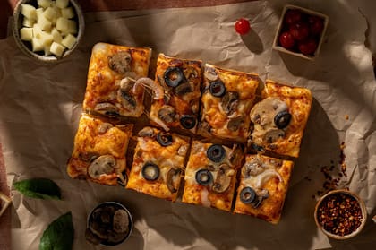 Detroit Grilled Mushroom Pizza