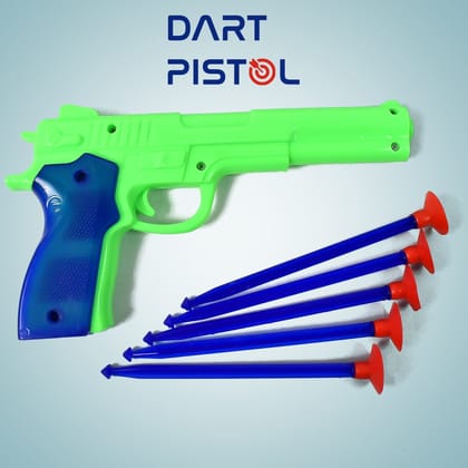 Medium Size Plastic 1 Gun with 5 Soft Suction Dart Bullets (1 Set)