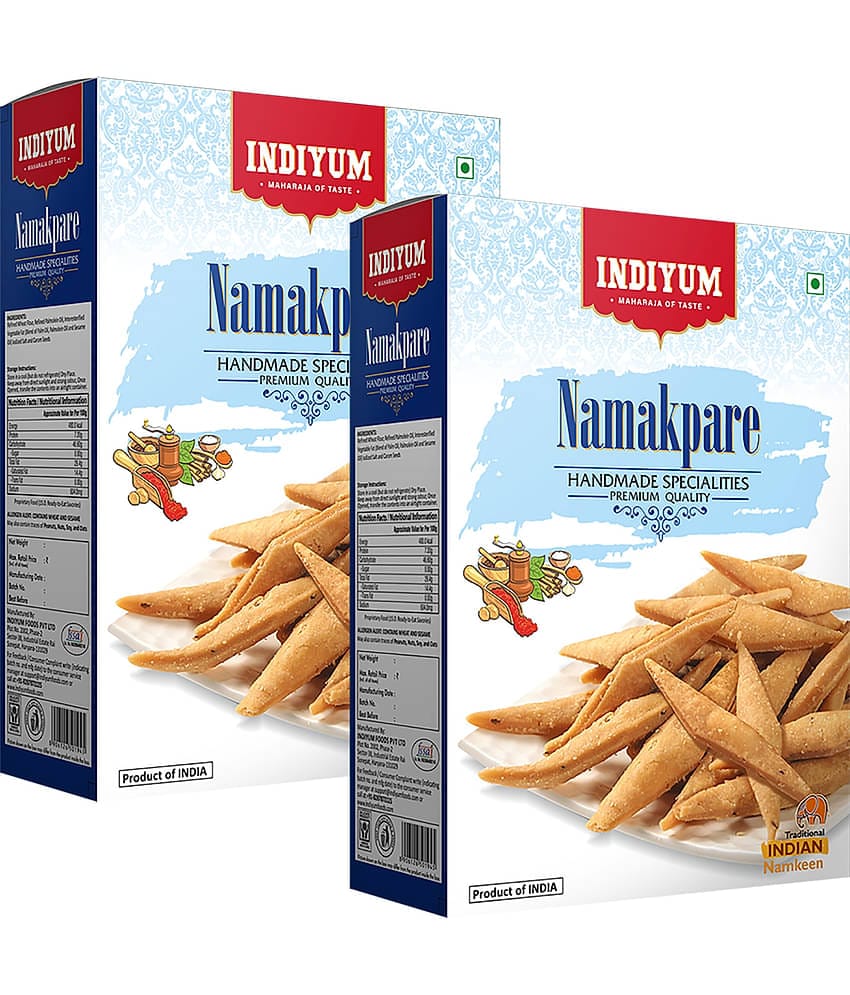 Indiyum Maida Namkeen Snack Combo Pack Namak Pare 600g (300g X 2)