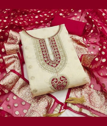 Rangtulika Ethnics Women's Shimmer Unstitched Salwar Suit