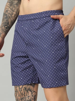 OWO THE LABEL Men’s Organic Cotton Boxer Shorts – Comfort and Style in Blue-S
