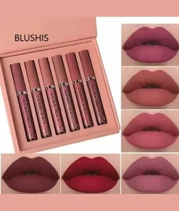 Blushis Handaiyan Waterproof Long Lasting Matte Lipstick Set For Women (Pack of 6)