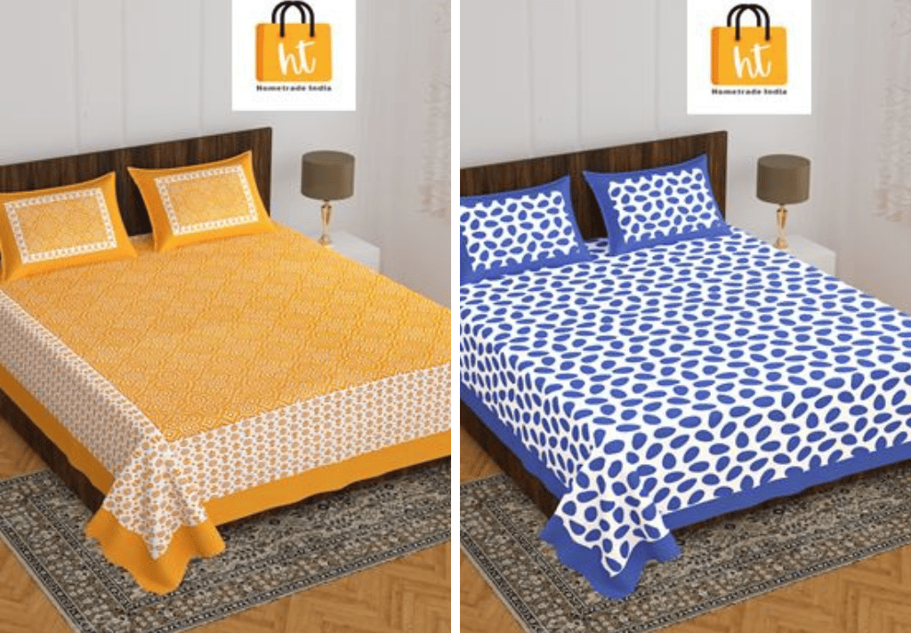 2201-Hometrade India- Standard Double Size (90*100 in )-Combo Double Bedsheet
