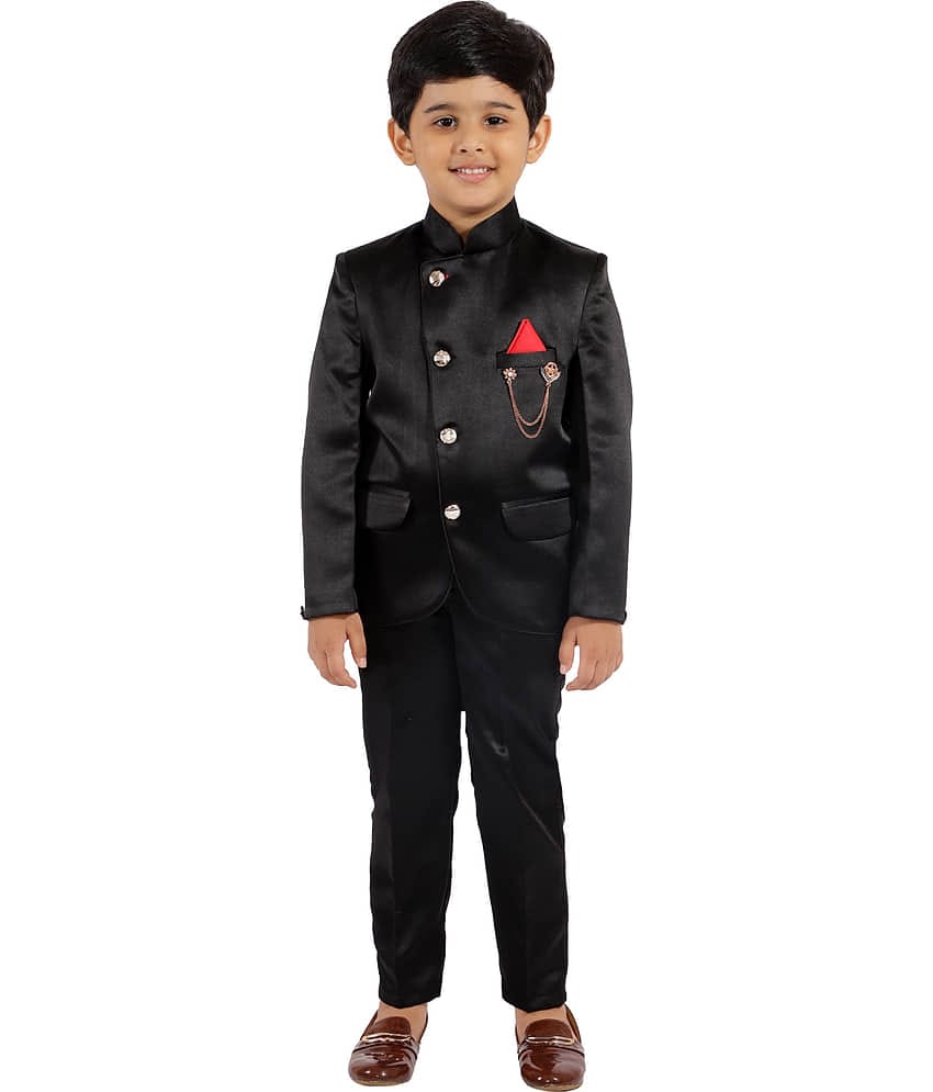 Fourfolds Boys Cotton Blend Blazer ( Pack of 1 , Maroon )