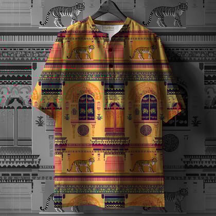 शेरगढ़ Printed Kurta Shirt #80-XS / Half Sleeve