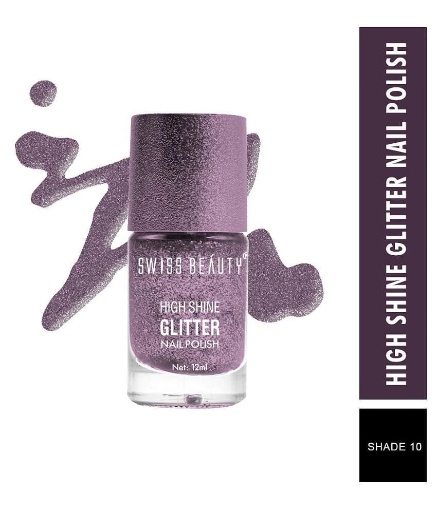 Swiss Beauty Nail Polish Pewter Glitter Pack of 2 12 mL