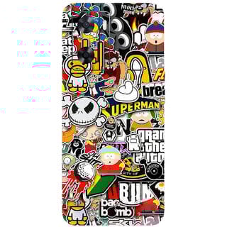 Yug Emporium OPPO A57 4G 2022 3D CARTOON DESIGN PATTERN CARTOON THEME BACK SKIN STICKERS. (Mobile Back Cover, Multicolor)