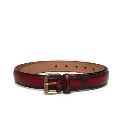 Wine Leather Antique Buckle Women's Belt by Brune & Bareskin-28