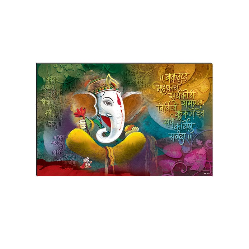 6MM MDF Lord Ganesha Satin Matt Texture UV Art Painting