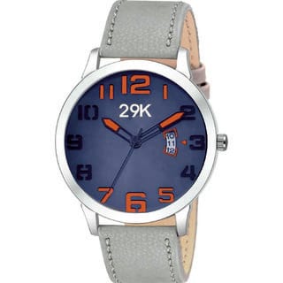 29K 9004 All Matte Grey Dail Leather Strap Elegant Series Partywear/Formal/Casual Boys Smart Analog Watch - For Men