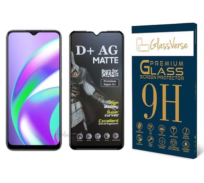 GlassVerse D+ Matte Tempered Glass With 18H Hardness For Realme C12 (PACK OF 1) with Free Installation Kit Full screen Coverage Free Replacement If Received Damaged - 6.5 inch GlassVerse D+ Matte Tempered Glass With 18H Hardness For Realme C12 (PACK OF 1