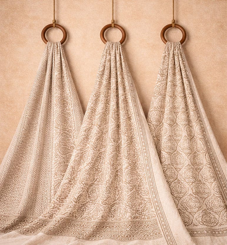 Hand Block Printed Bagh Cotton Suit – 3 Piece Unstitched