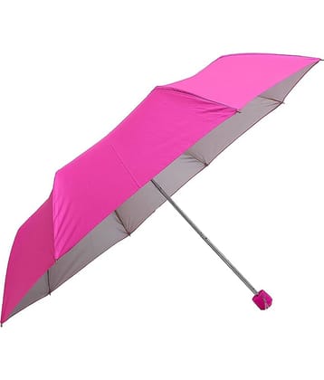 Infispace Manual Umbrella For  Boys & Girls, UV-Rays Safe 23 Inch Large Size 3-Fold Solid Umbrella,Red Color Umberallas For Sun & Rain