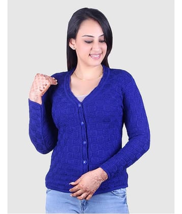 Ogarti Acrylic V Neck Women's Pullovers - Blue ( Single )