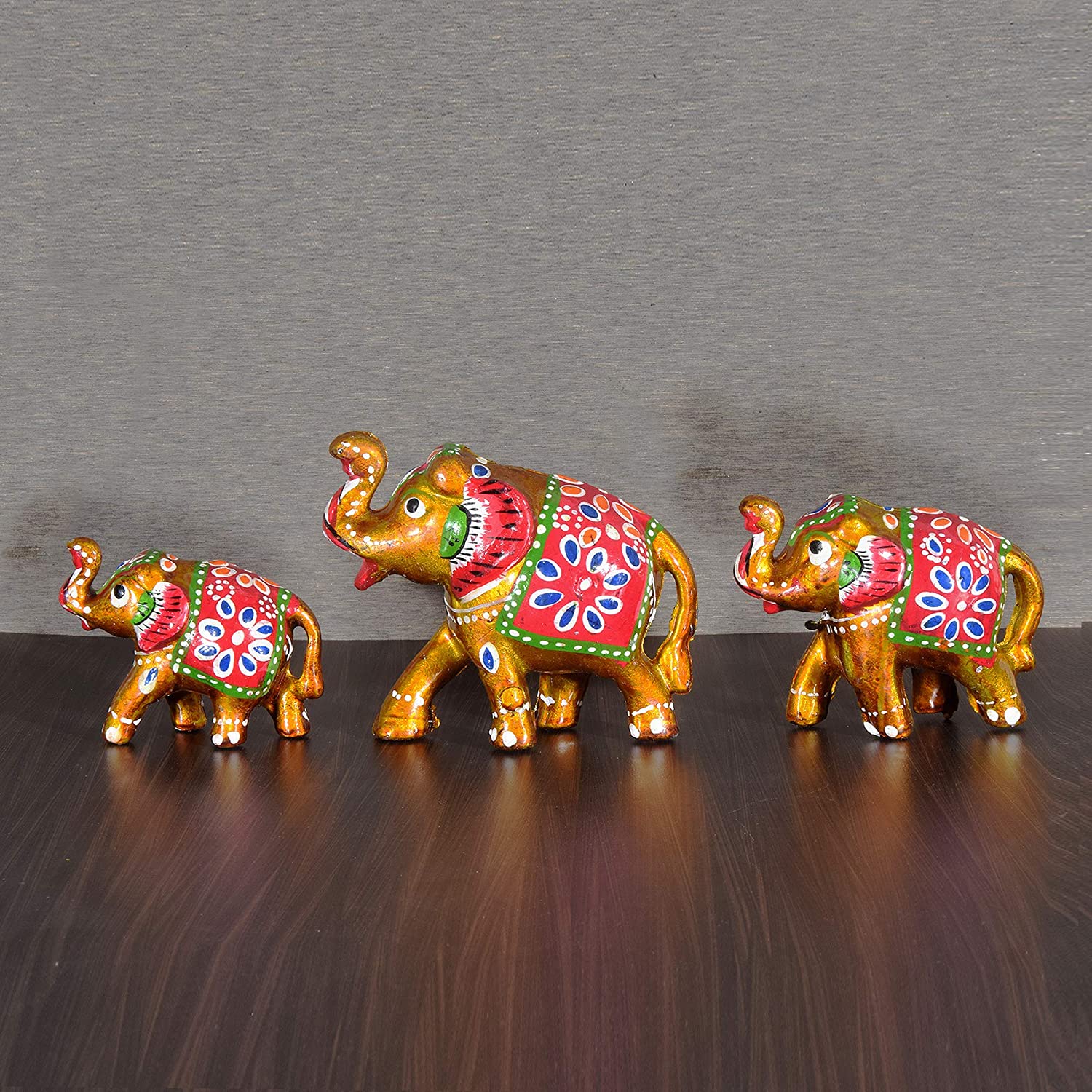 DreamKraft Paper Showpiece Elephant Standard Yellow, 3 Pieces