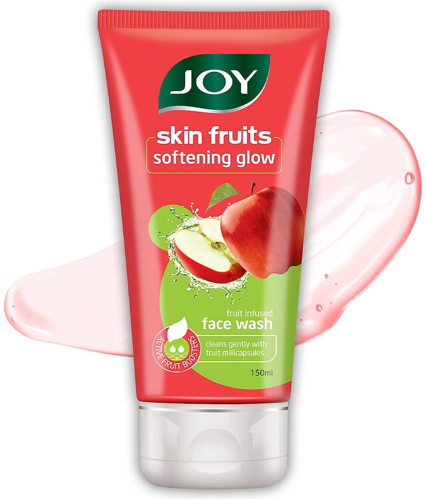 Joy Skin Fruits Softening Glow Apple Face Wash Natural AHAs Paraben Free Suitable for All Skin Types 150ml (Pack of 1)