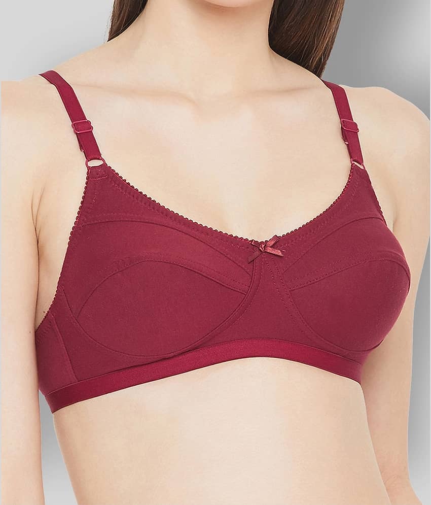 Clovia Cotton Non Padded Women's Everyday Bra ( Maroon )
