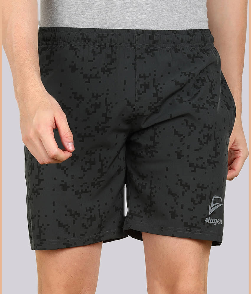 SLAGEN - Dark Grey Polyester Men's Running Shorts ( Pack of 1 )