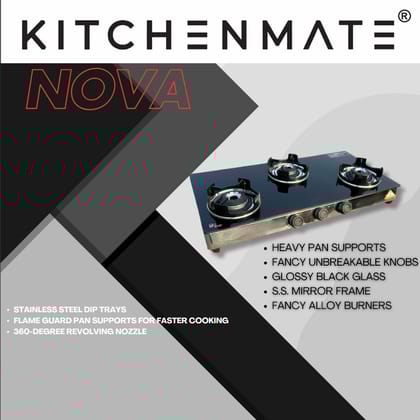 Kitchenmate Nova Stainless Steel Glasstop Cooktop with Professional Design