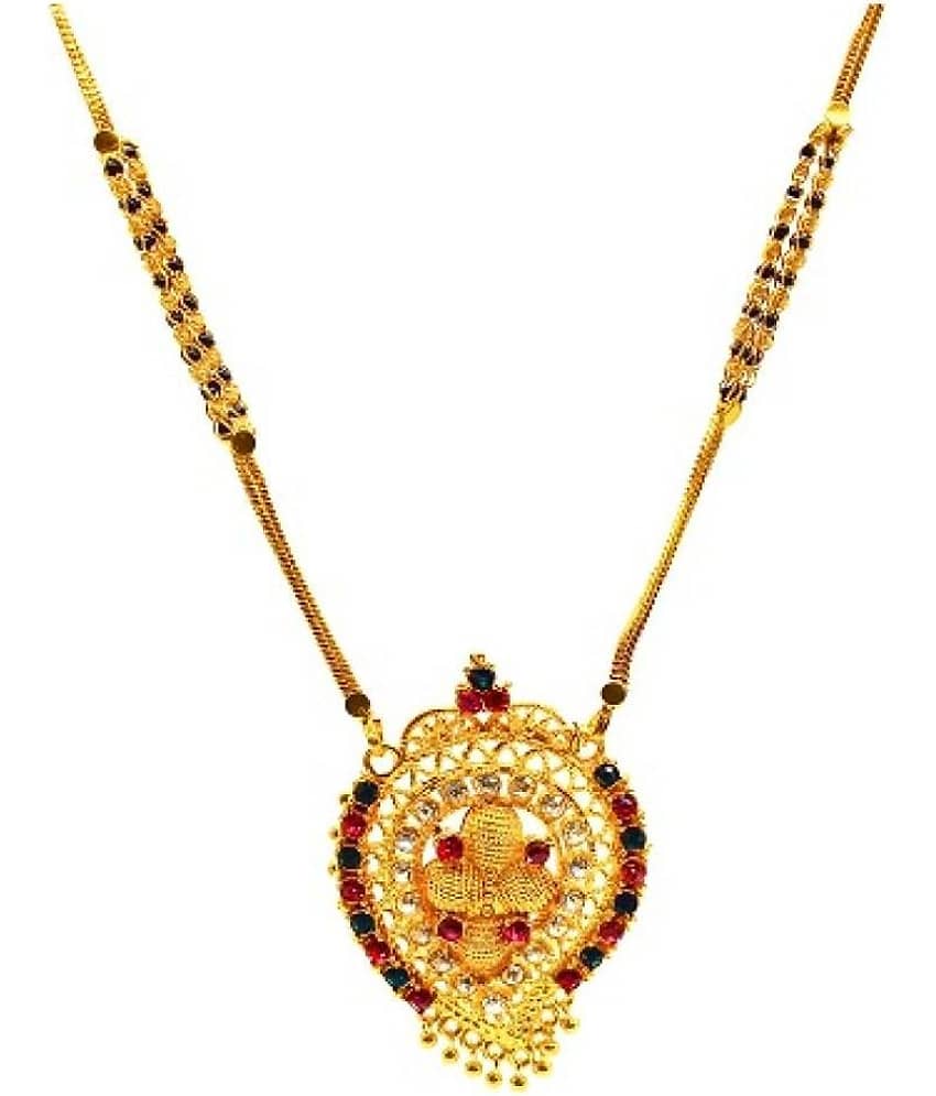 SHANKHRAJ MALL GOLD PLATED ROYAL DESIGN MANGALSUTRA FOR WOMEN-100129