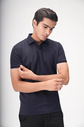 Wing Polo - Heavy Dobby Johnny collar Polo-Deep Navy / S