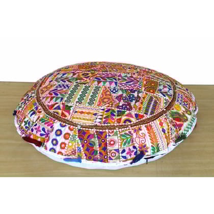 Khamma Ghani Modern Cotton Kantha Cushion Covers-Set of 2 / 18 Inch