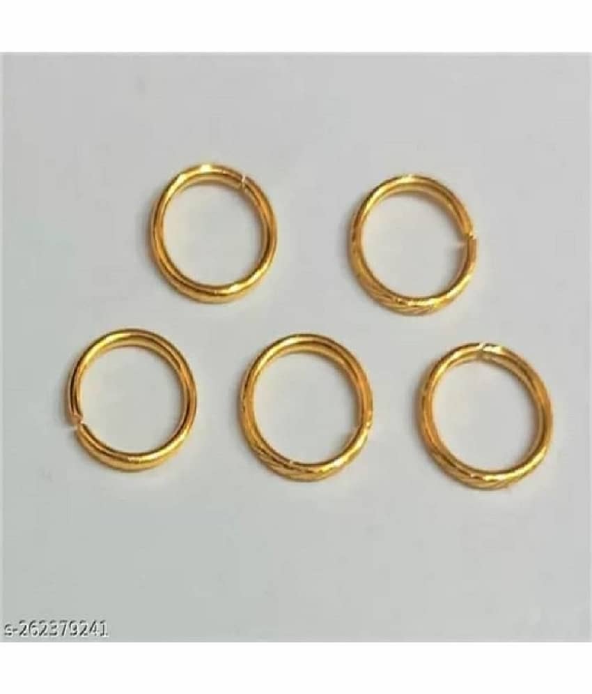 Renu Creation Gold-plated, Rhodium Plated Brass, Metal, Alloy, Stone Nose Ring  (Pack of 5)