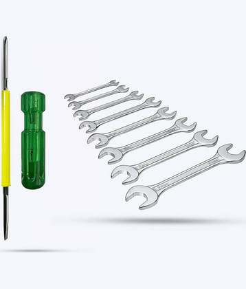 Aldeco Hand Tools- 8Pcs Spanner Set & 2in1 Screw Driver. Hand Tools Combination For Domestic & Industrial Purpose.
