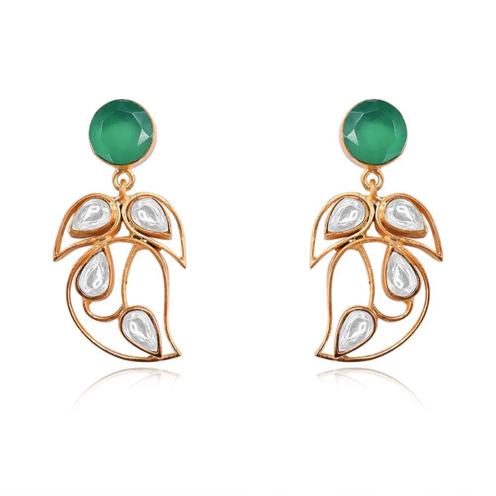 Silver 92.5 Aam Ras Earring-Gold
