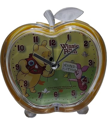 DISNEY,ALARM CLOCK WITH WINNIE THE POOH THEME FOR KIDS BED ROOM, FRUIT SHAPE,YELLOW IN COLOR