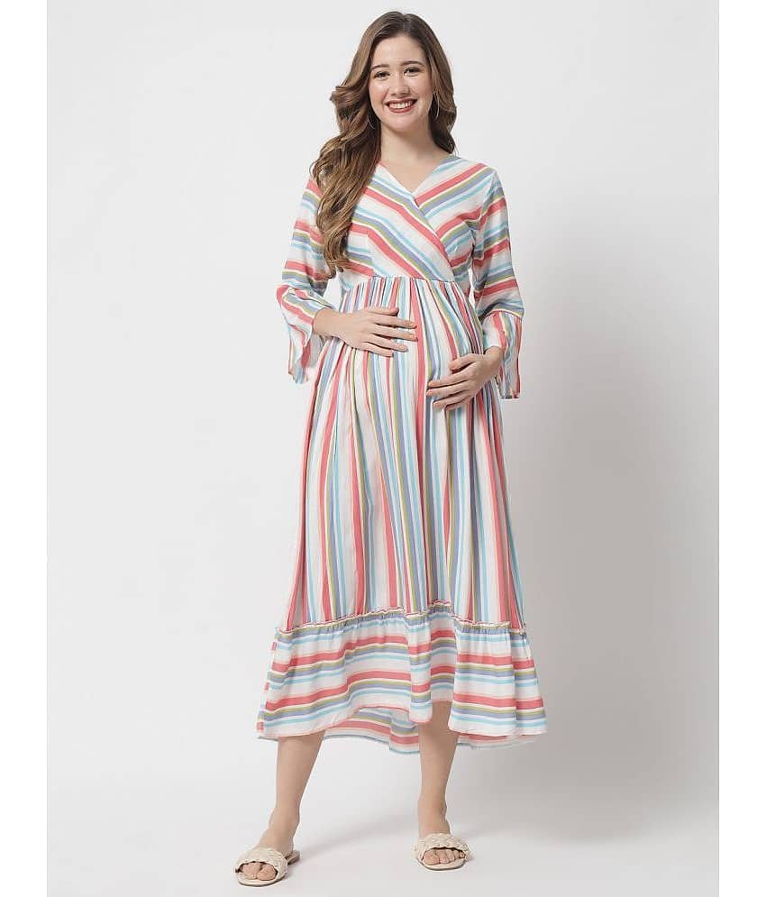 The Dry State - Multi Color Rayon Women's Maternity Dress ( Pack of 1 )