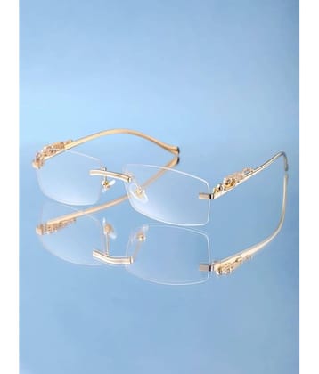Dyana Core Gold Rectangular Sunglasses ( Pack of 1 )