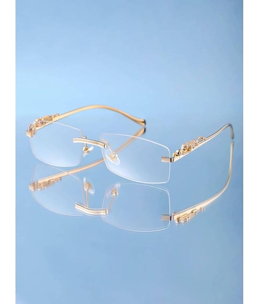 Dyana Core Gold Rectangular Sunglasses ( Pack of 1 )