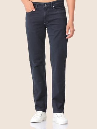 Amswan Premium Men'S Blue Dark Wash Classic Fit Jeans-30