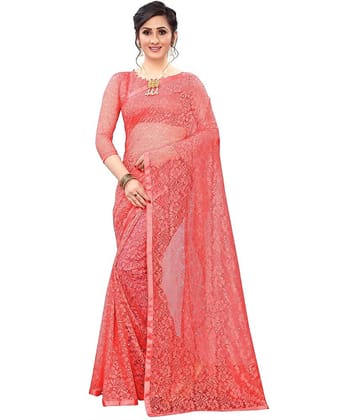 Indy Bliss Net Saree With Unstitched Blouse Piece ( Multicolour )