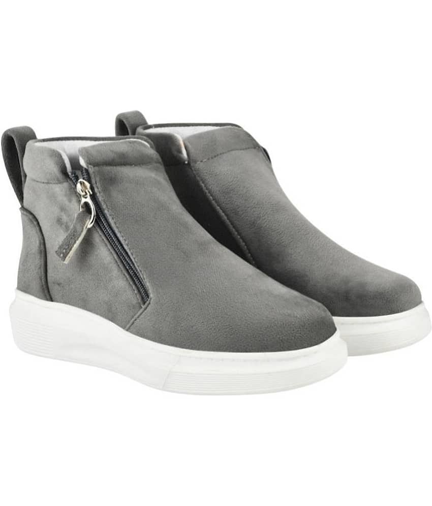 Shoetopia - Light Grey Women's Ankle Length Boots