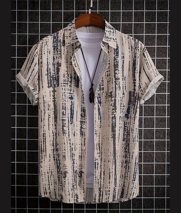 AAPSKA Poly Cotton Regular Fit Dyed Half Sleeves Men's Casual Shirt - Off-White ( Pack of 1 )