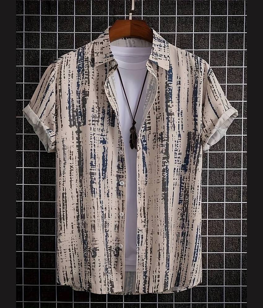 AAPSKA Poly Cotton Regular Fit Dyed Half Sleeves Men's Casual Shirt - Off-White ( Pack of 1 )