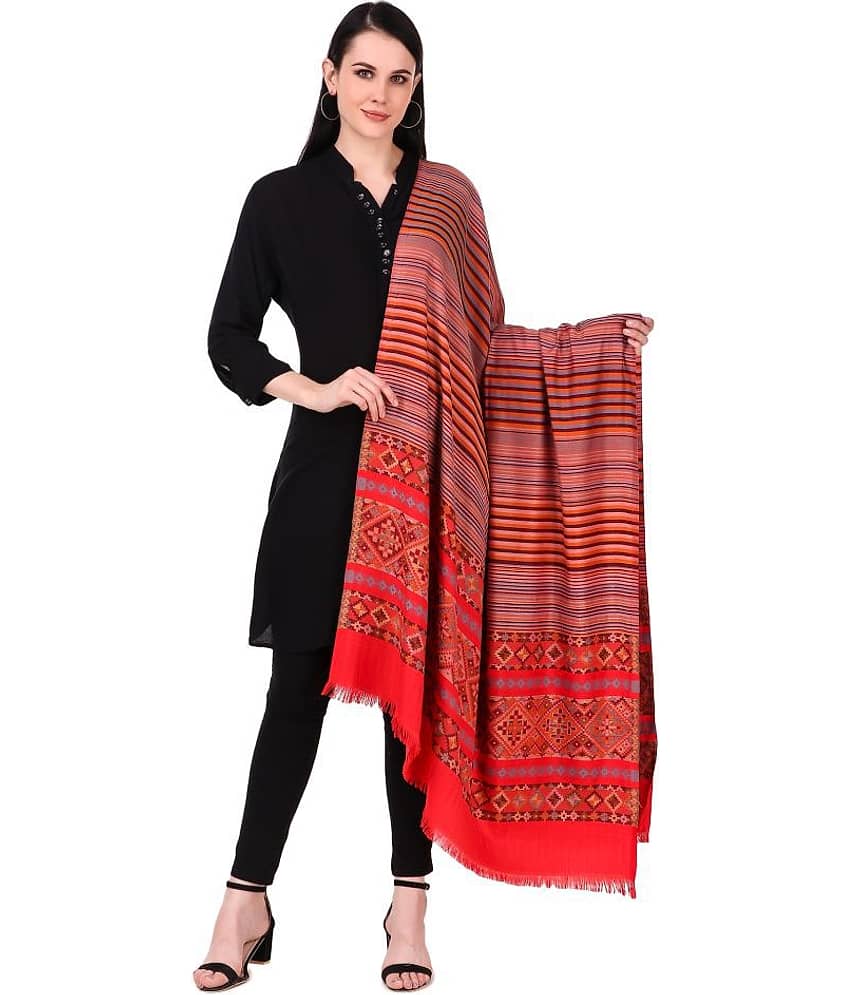 Bravezi Maroon Stripes Shawl - Single