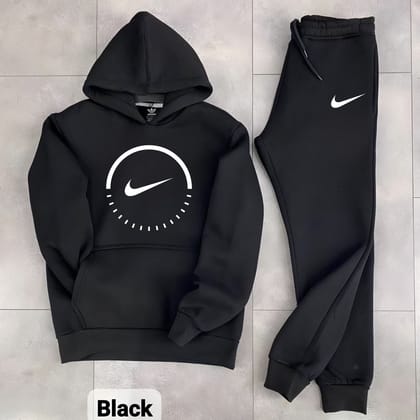 Nike Winter Tracksuits Full Warm* "Hoodie + Lower" ( SIZE : M , COLOR BLACK )