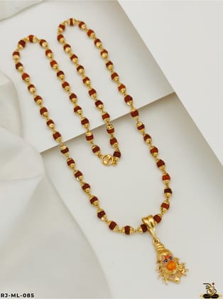 Fascinating Lord Hanuman Face Pendant with Red Rudraksh Mala for men's-ML-085