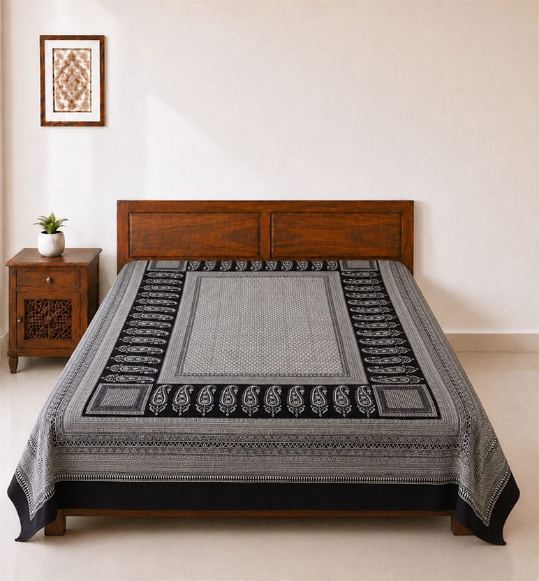 Hand Block Printed Bagh Cotton Double Bedsheet