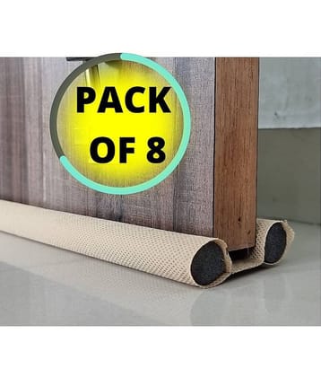 Door Bottom Sealing Strip Guard for Home Twin Under Door Draft Fabric Cover Gap Sealer - Stops Light/Dust/Cool-Hot Air Escape Sound-Proof Reduce Noise (Size-39 inch) -PACK OF 8 Floor Mounted Door Stopper  (CREAM)