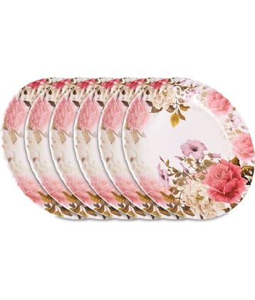 HomePro R.L Diner / Lunch Plate 11" Pink Melamine Dinner Set ( Pack of 6 )